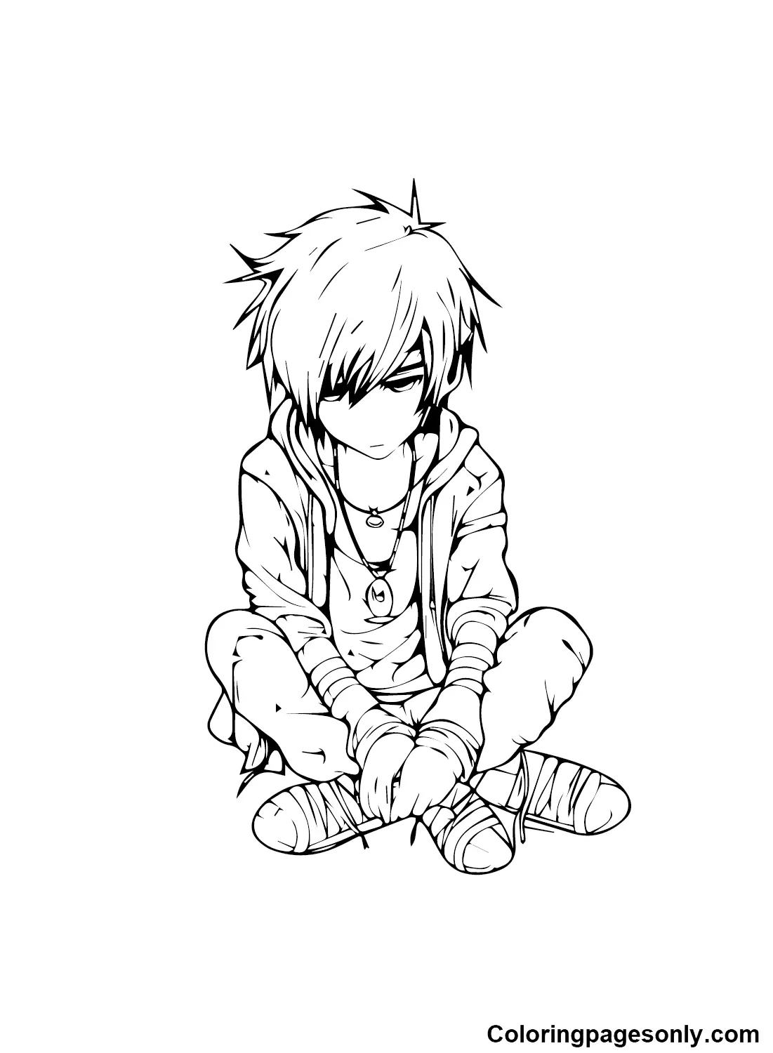 Desenhos de Emo Para Colorir 14