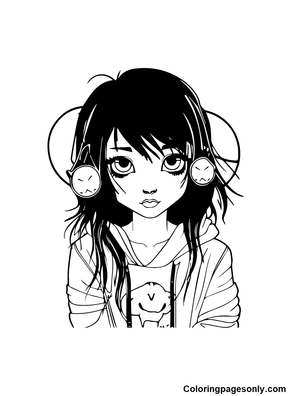 Desenhos de Emo Para Colorir 16