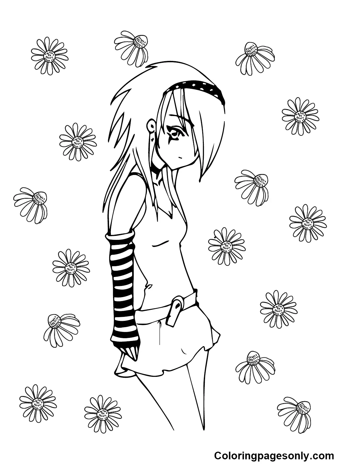 Desenhos de Emo Para Colorir 18