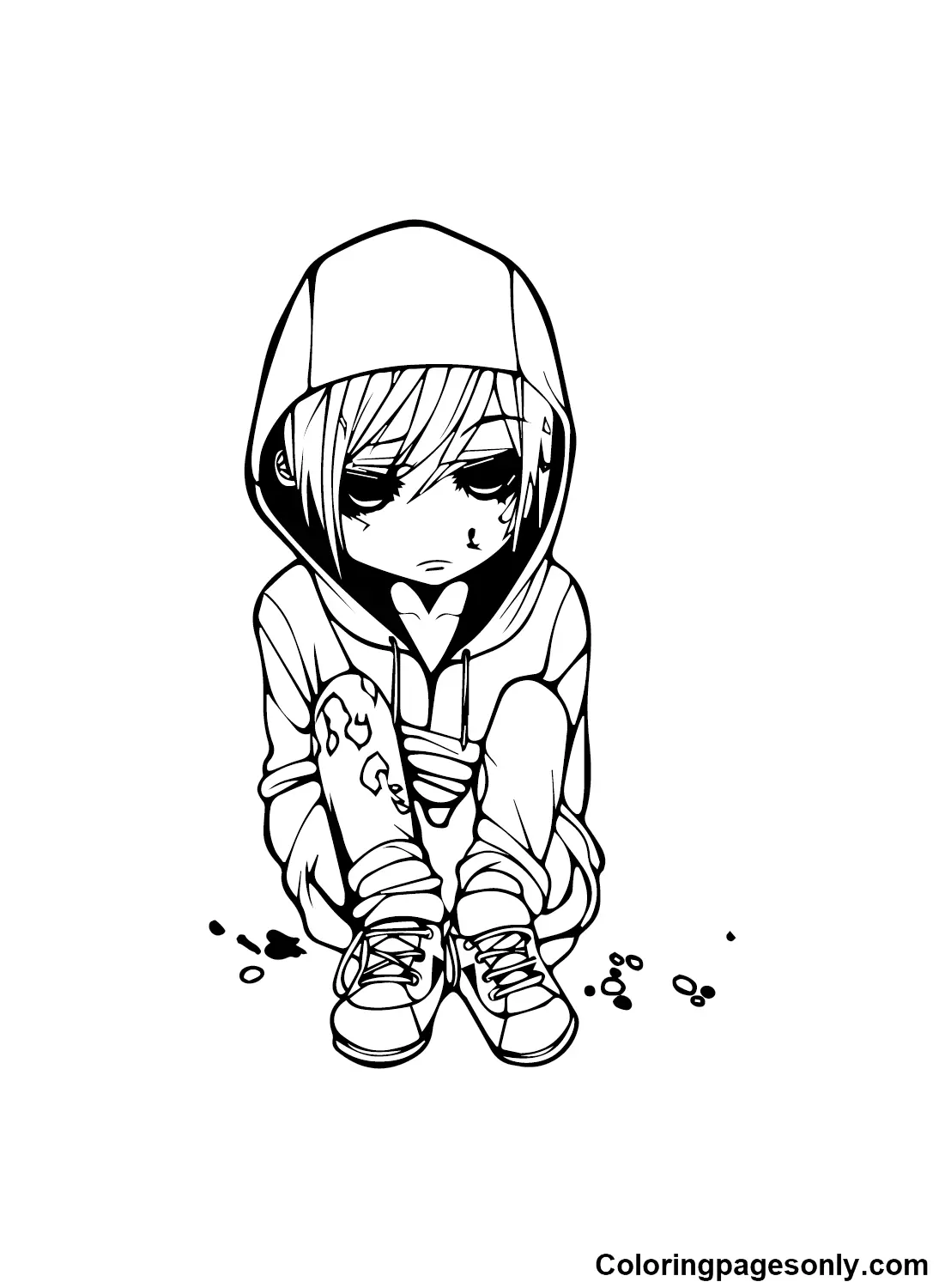 Desenhos de Emo Para Colorir 20