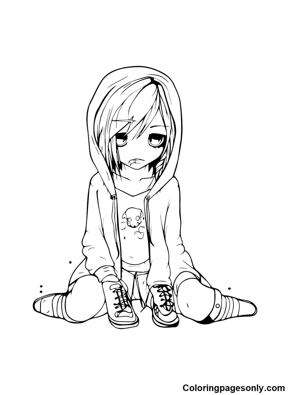 Desenhos de Emo Para Colorir 21