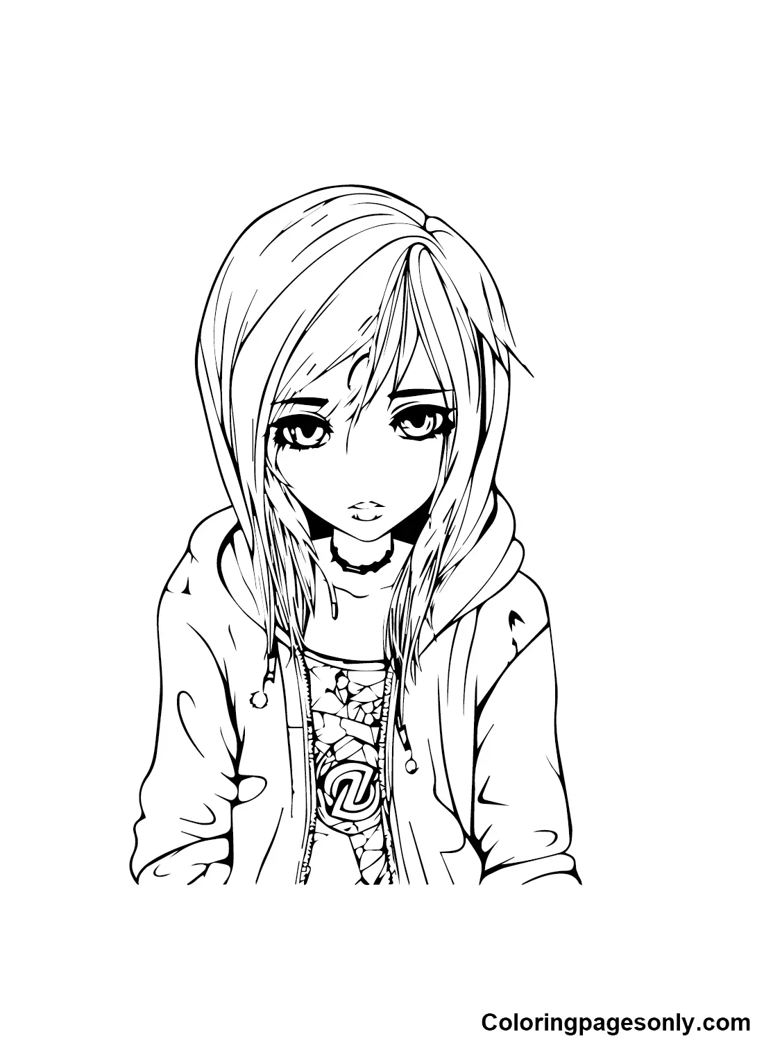 Desenhos de Emo Para Colorir 3