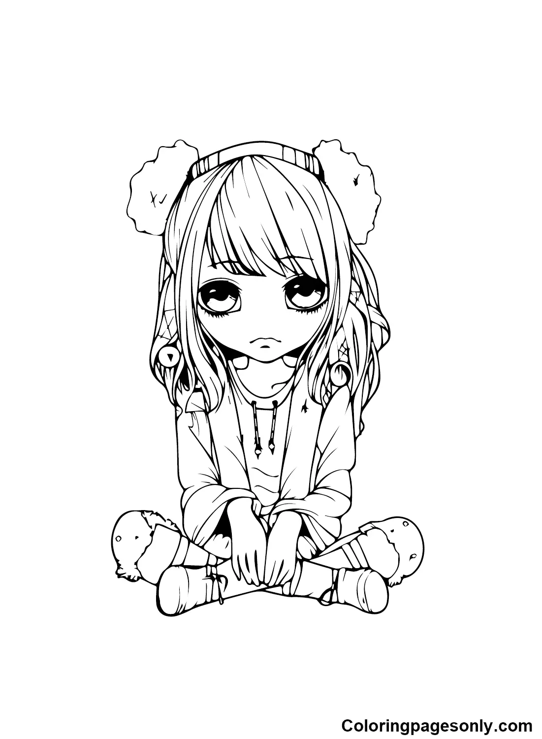 Desenhos de Emo Para Colorir 4