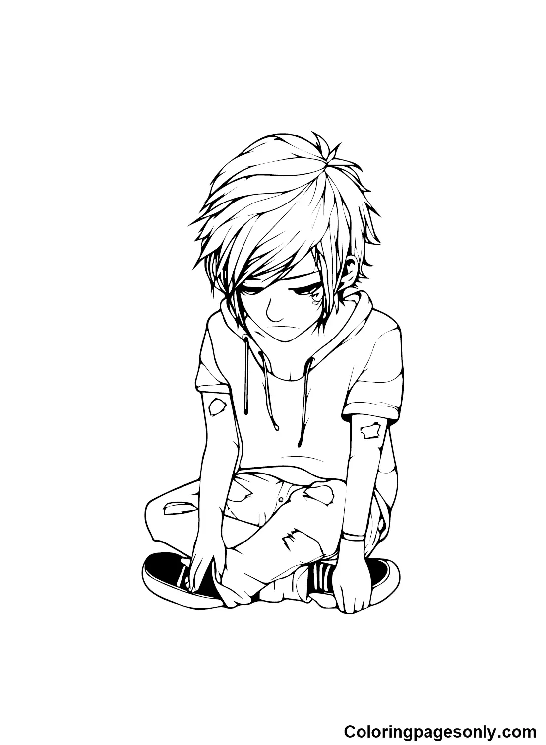 Desenhos de Emo Para Colorir 7