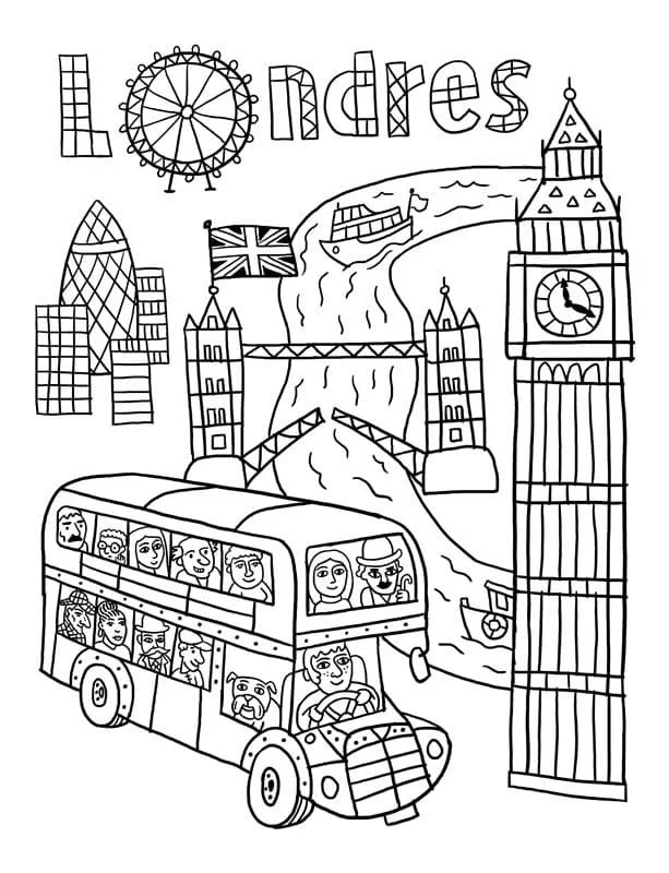 Desenhos de Inglaterra Para Colorir 41