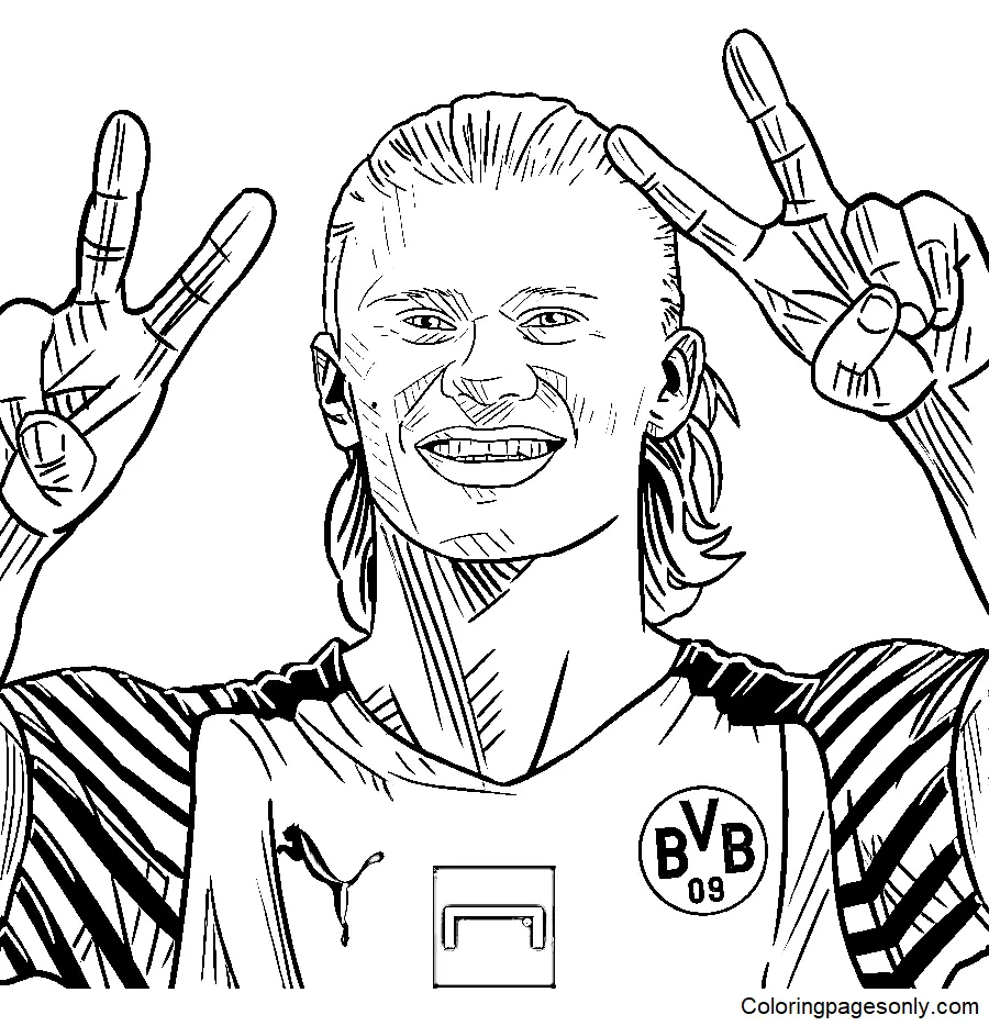 Erling Haaland Para Colorear 6