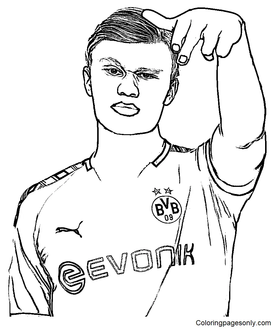 Erling Haaland Para Colorear 7