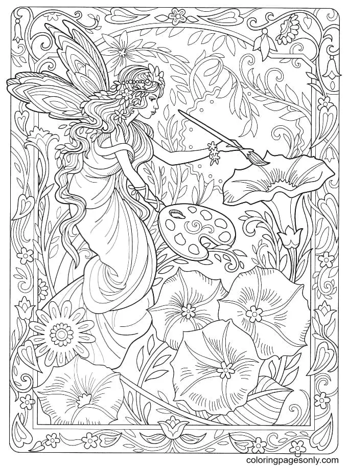 Fairy Coloring Pages 17