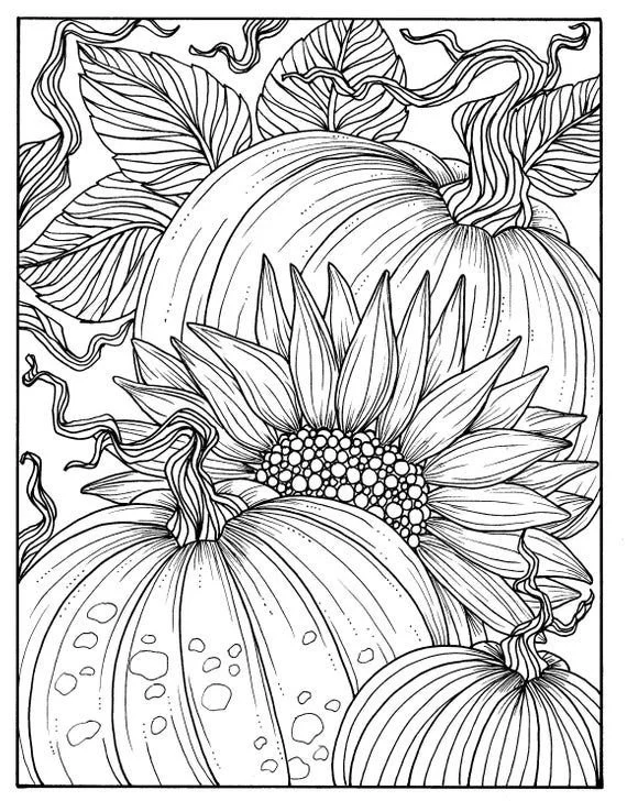 Outono adulto Para Colorir 1