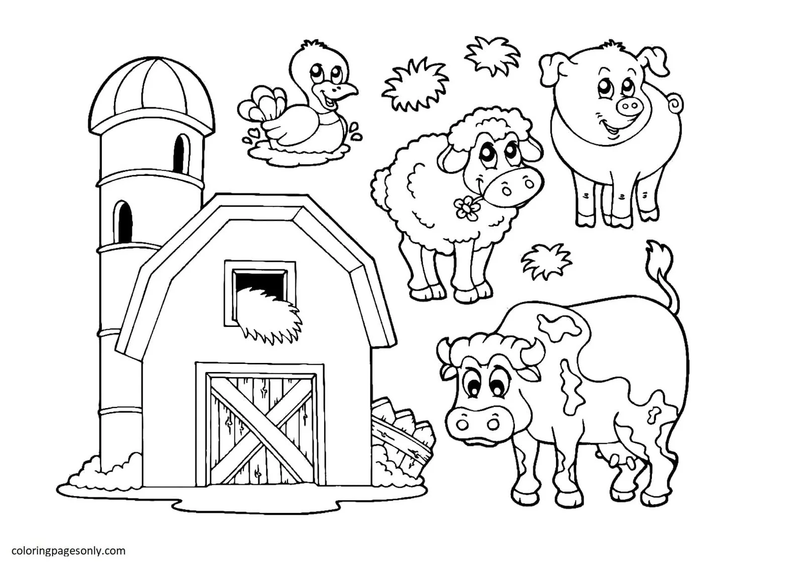 Farm Animal Coloring Pages 1