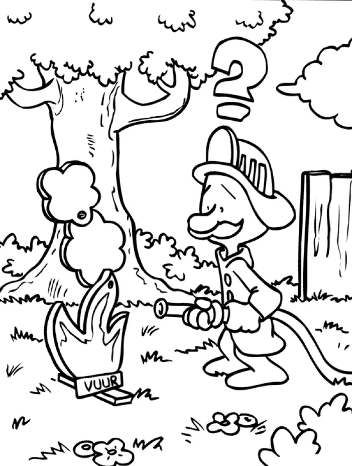 Bombero Para Colorear 13