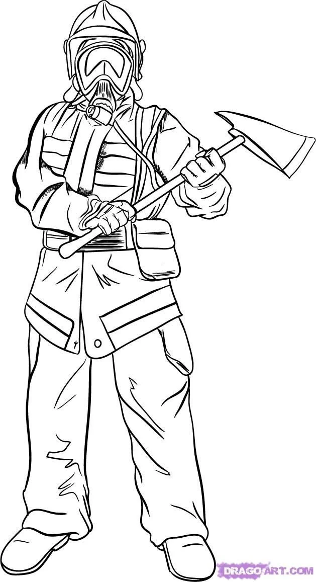 Bombero Para Colorear 15