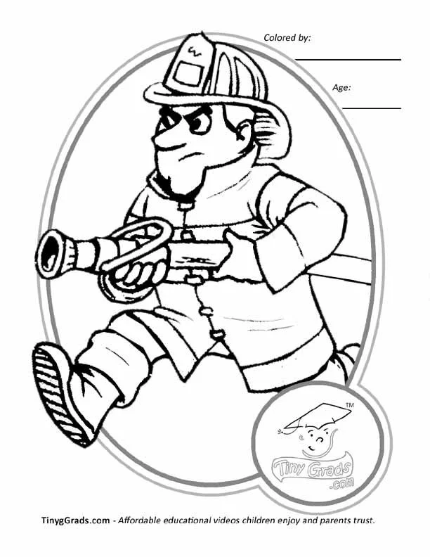 Bombero Para Colorear 16