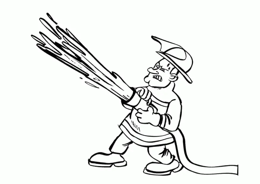 Bombero Para Colorear 19