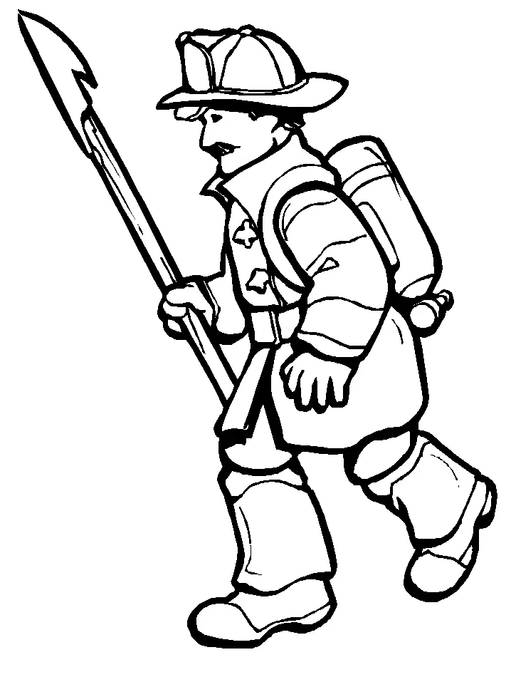 Bombero Para Colorear 3