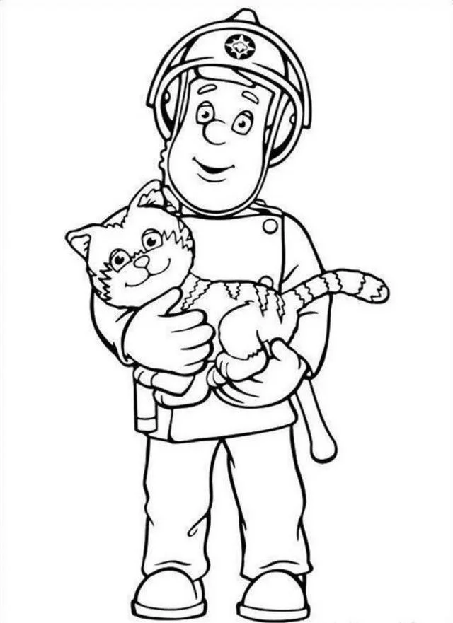 Bombero Para Colorear 34