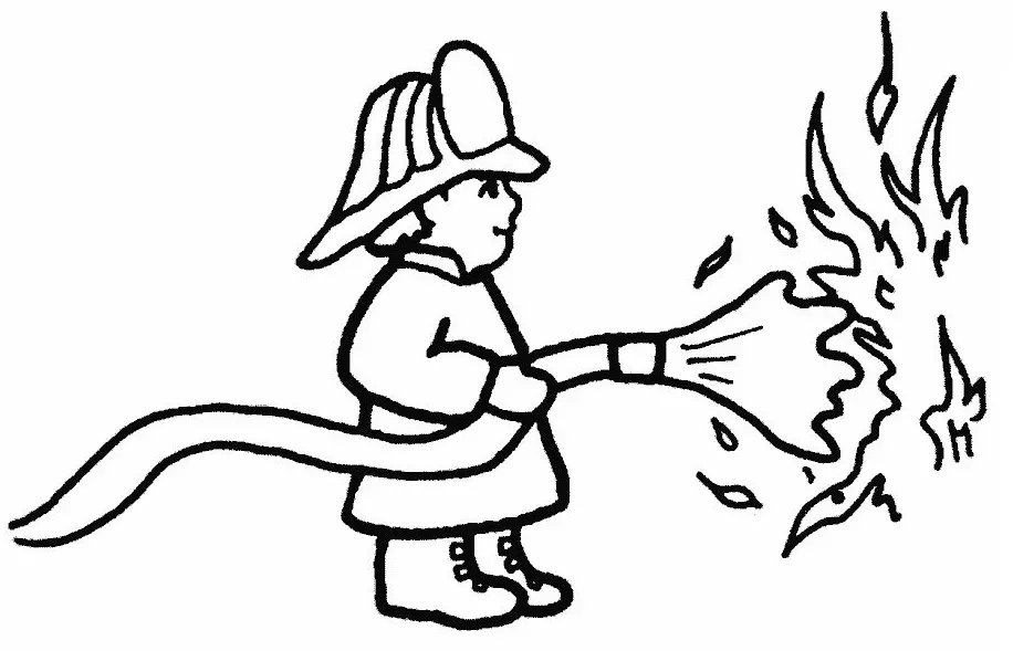 Bombero Para Colorear 4