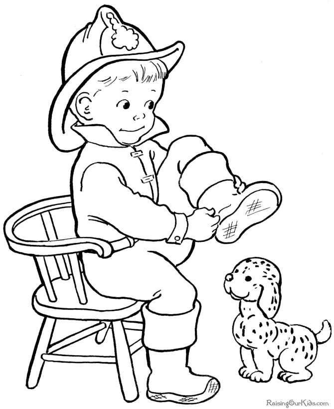 Bombero Para Colorear 5