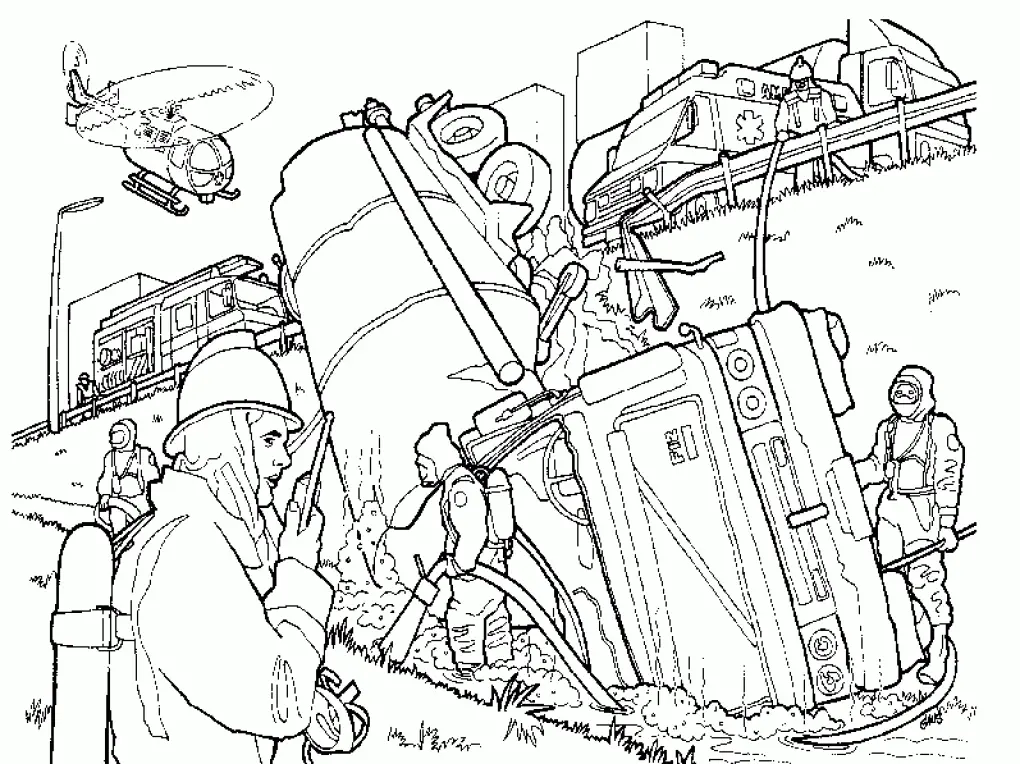 Bombero Para Colorear 6