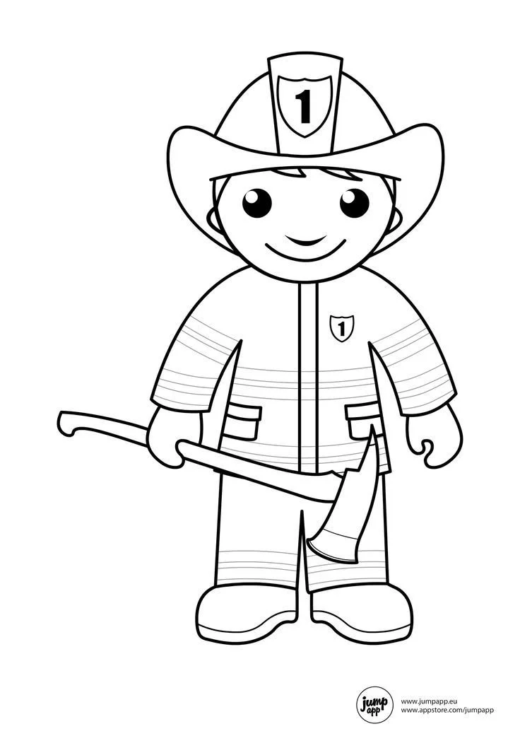 Bombero Para Colorear 7