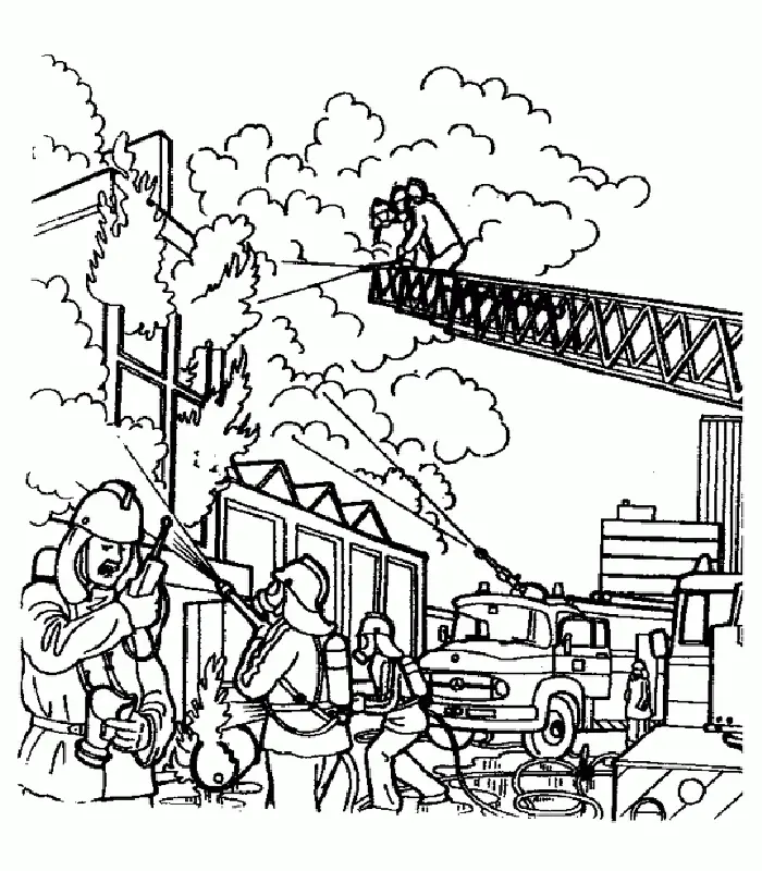 Bombero Para Colorear 9