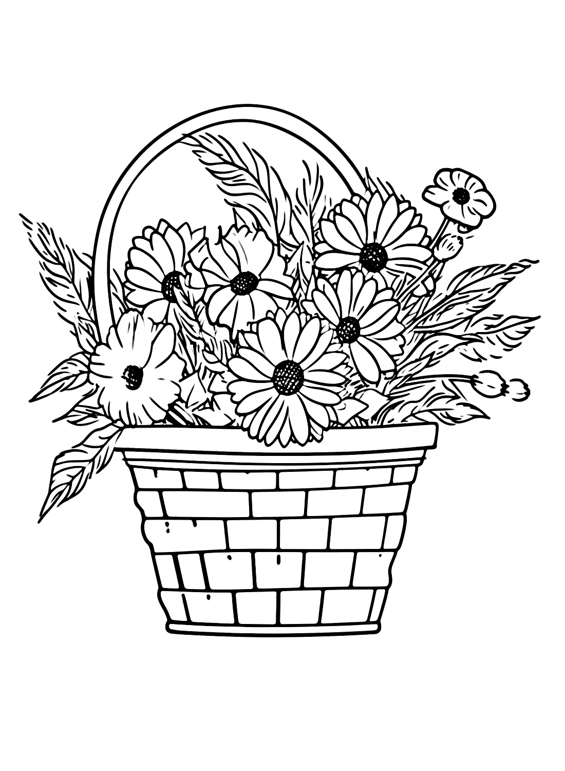 Blumenkorb Ausmalbilder 2