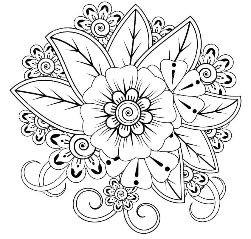 Flower Mandala Coloring Pages 10