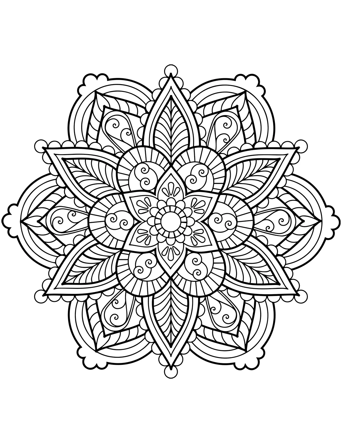 Flower Mandala Coloring Pages 12