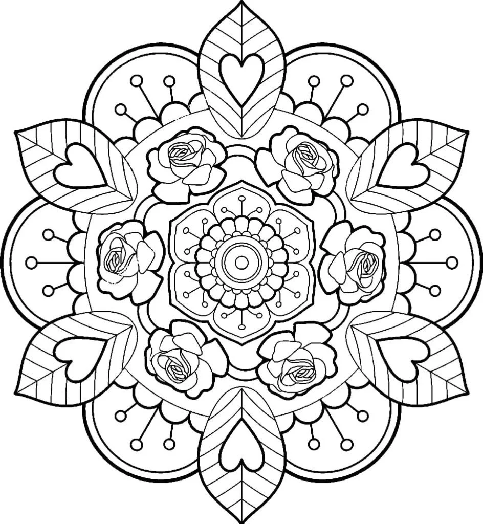 Flower Mandala Coloring Pages 15