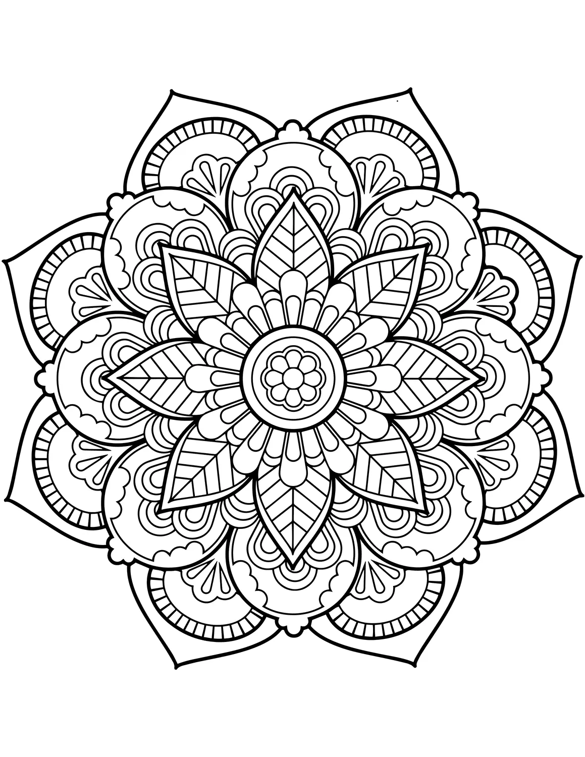 Flower Mandala Coloring Pages 2