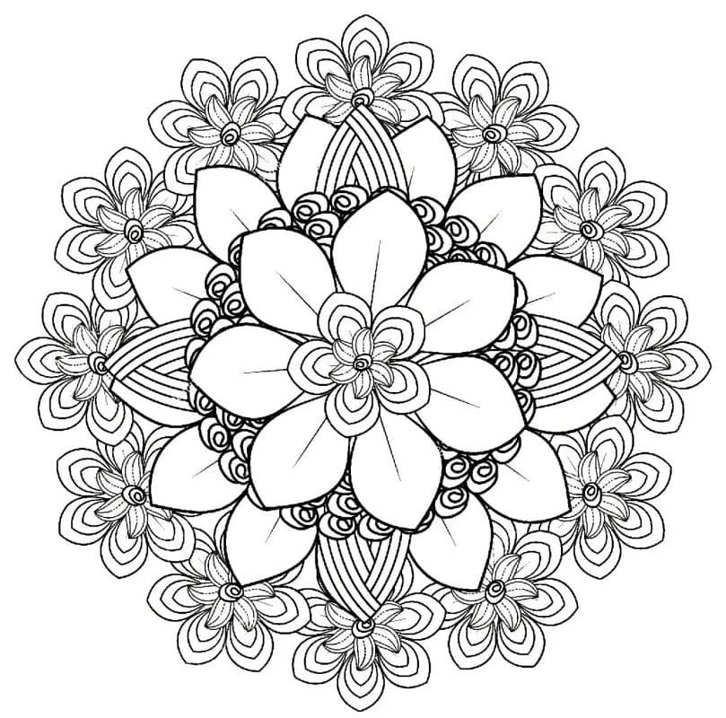Flower Mandala Coloring Pages 3