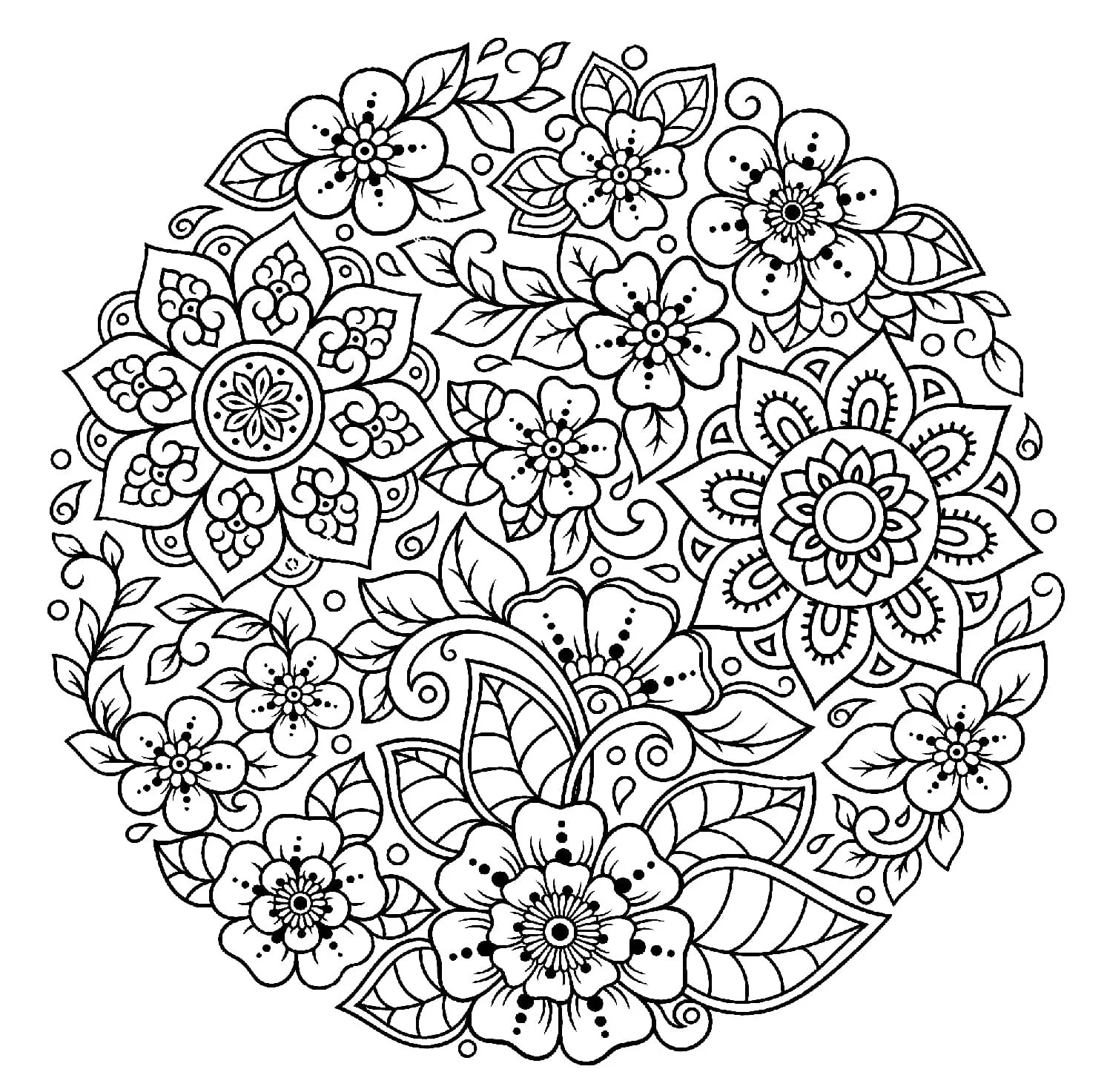 Flower Mandala Coloring Pages 4