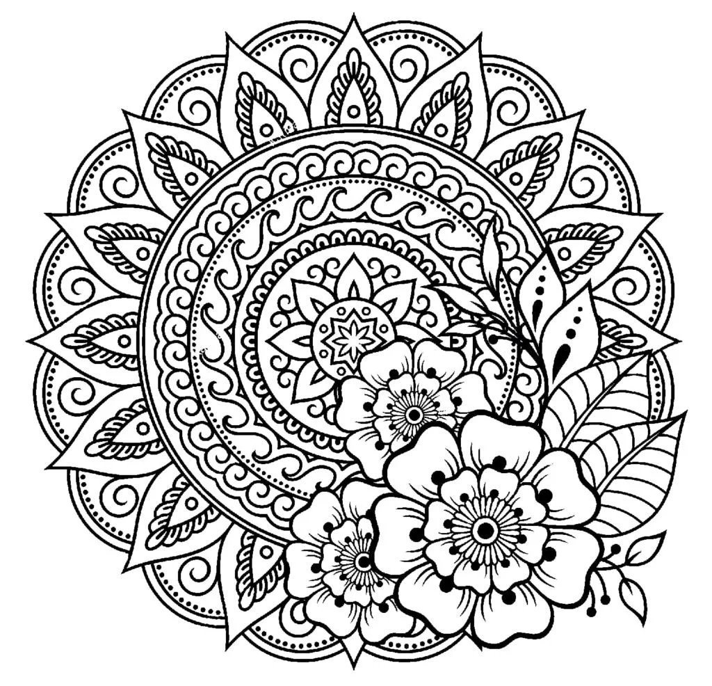 Flower Mandala Coloring Pages 8