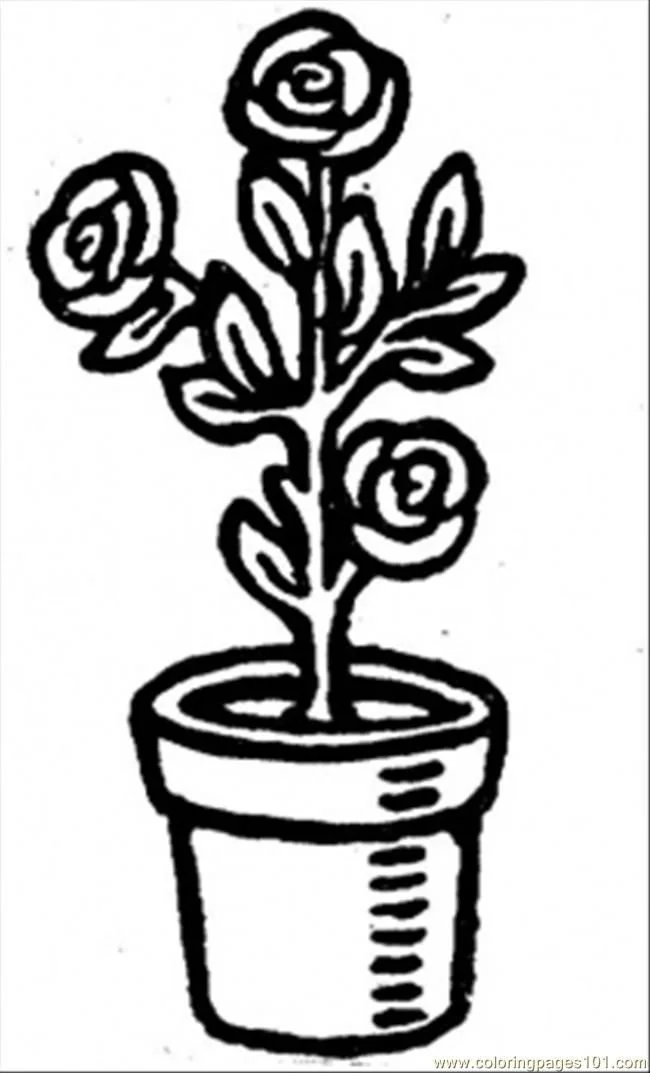Flower Pot Coloring Pages 10