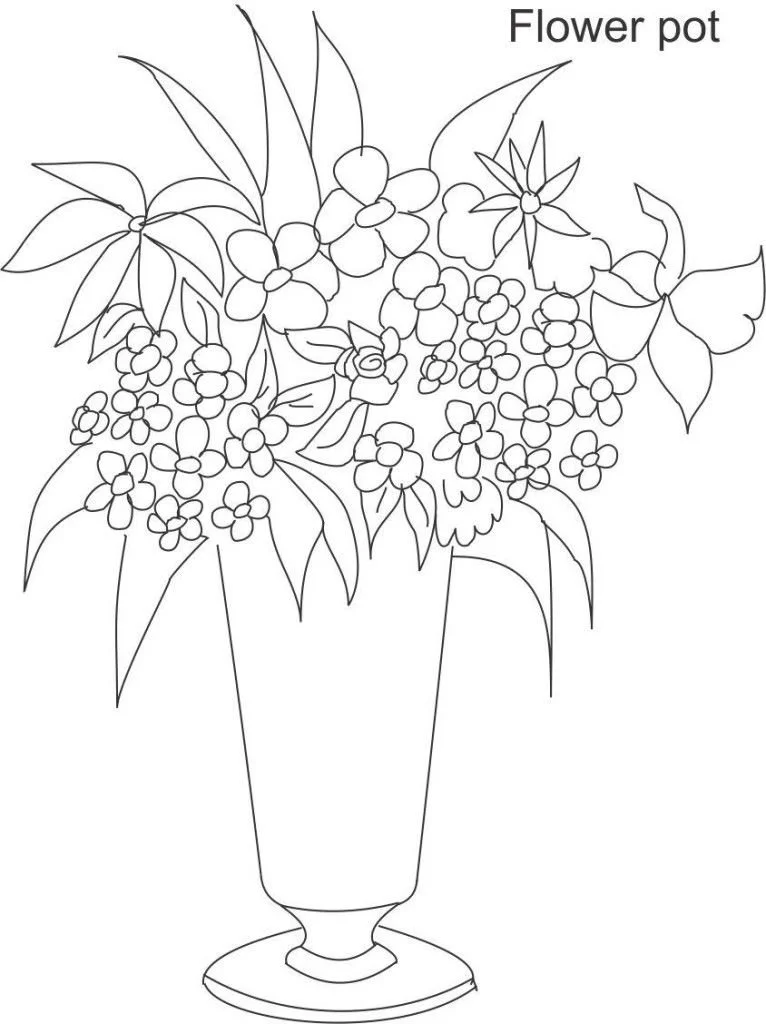 Flower Pot Coloring Pages 18