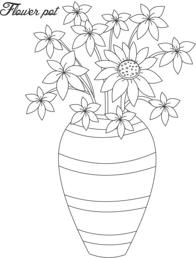 Flower Pot Coloring Pages 22