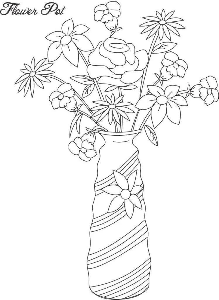 Flower Pot Coloring Pages 28