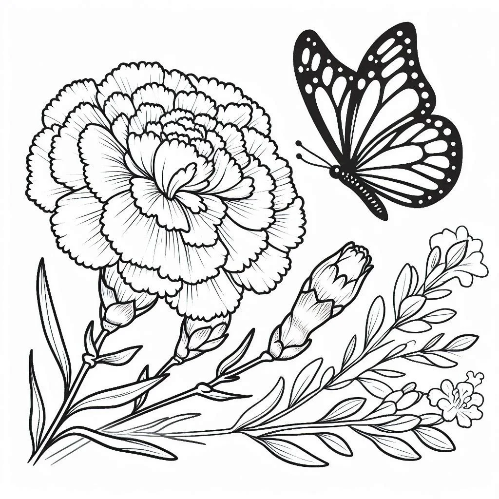 Flores e Borboletas para Colorir 10