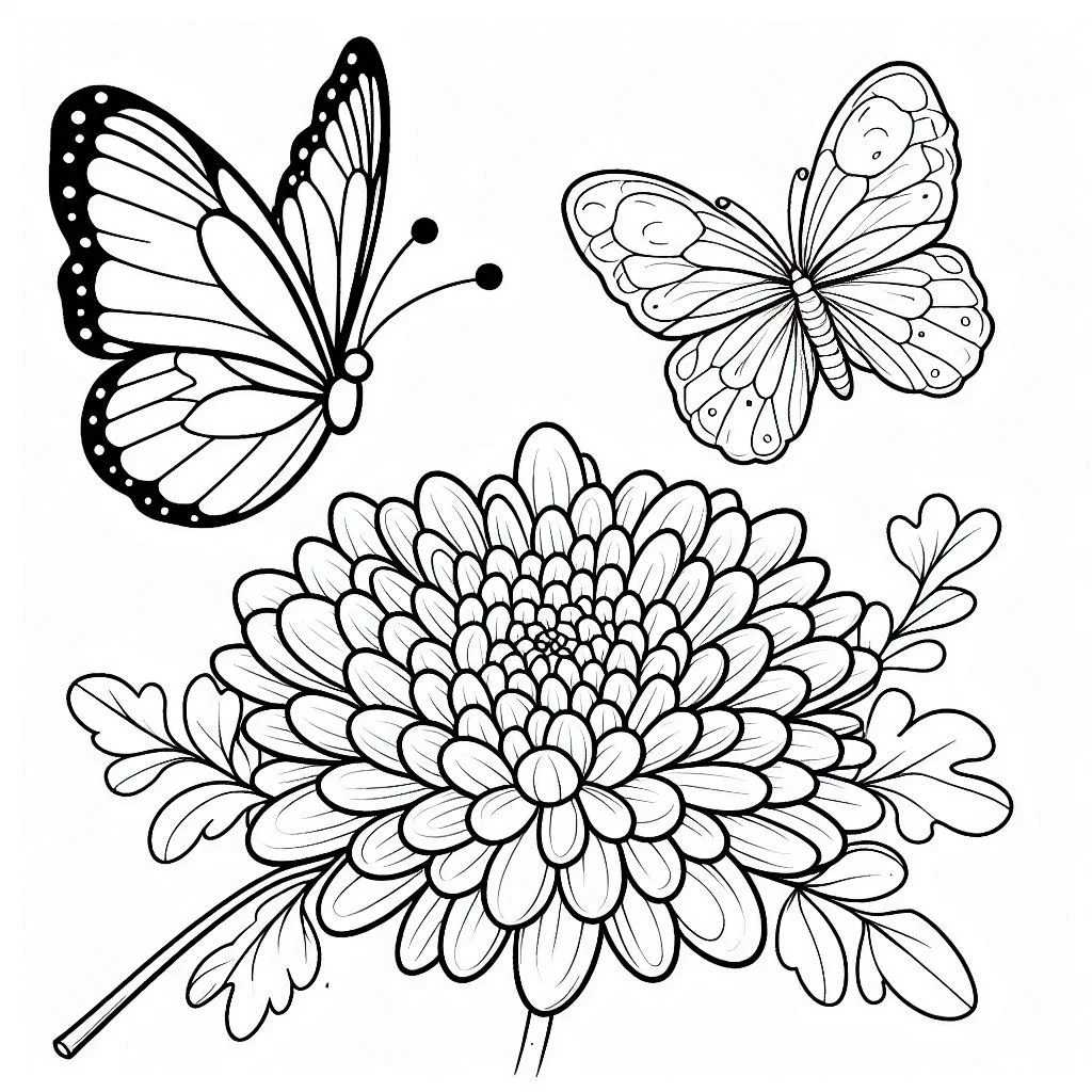 Flores e Borboletas para Colorir 12