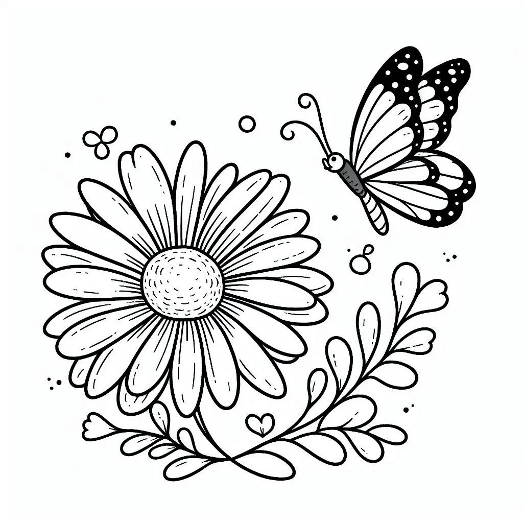Flores e Borboletas para Colorir 13