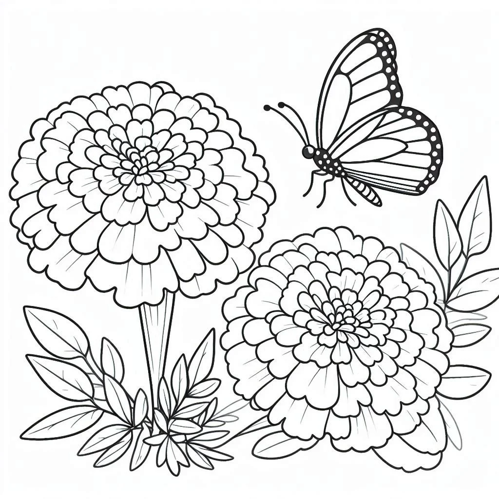 Flores e Borboletas para Colorir 17