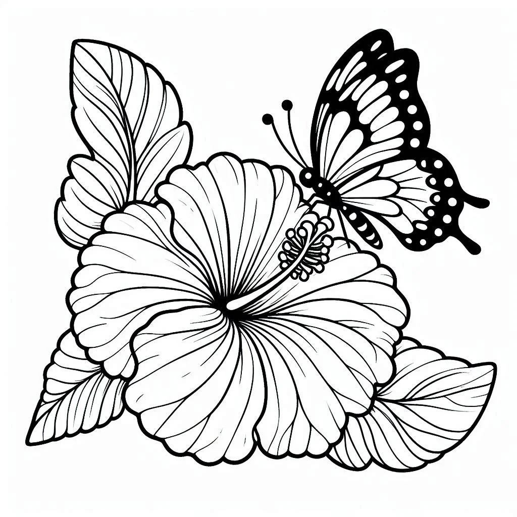 Flores e Borboletas para Colorir 18