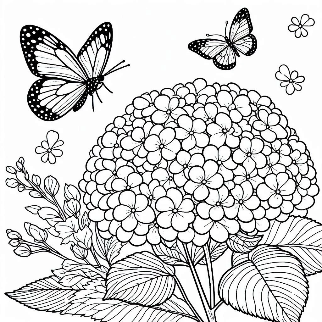 Flores e Borboletas para Colorir 19