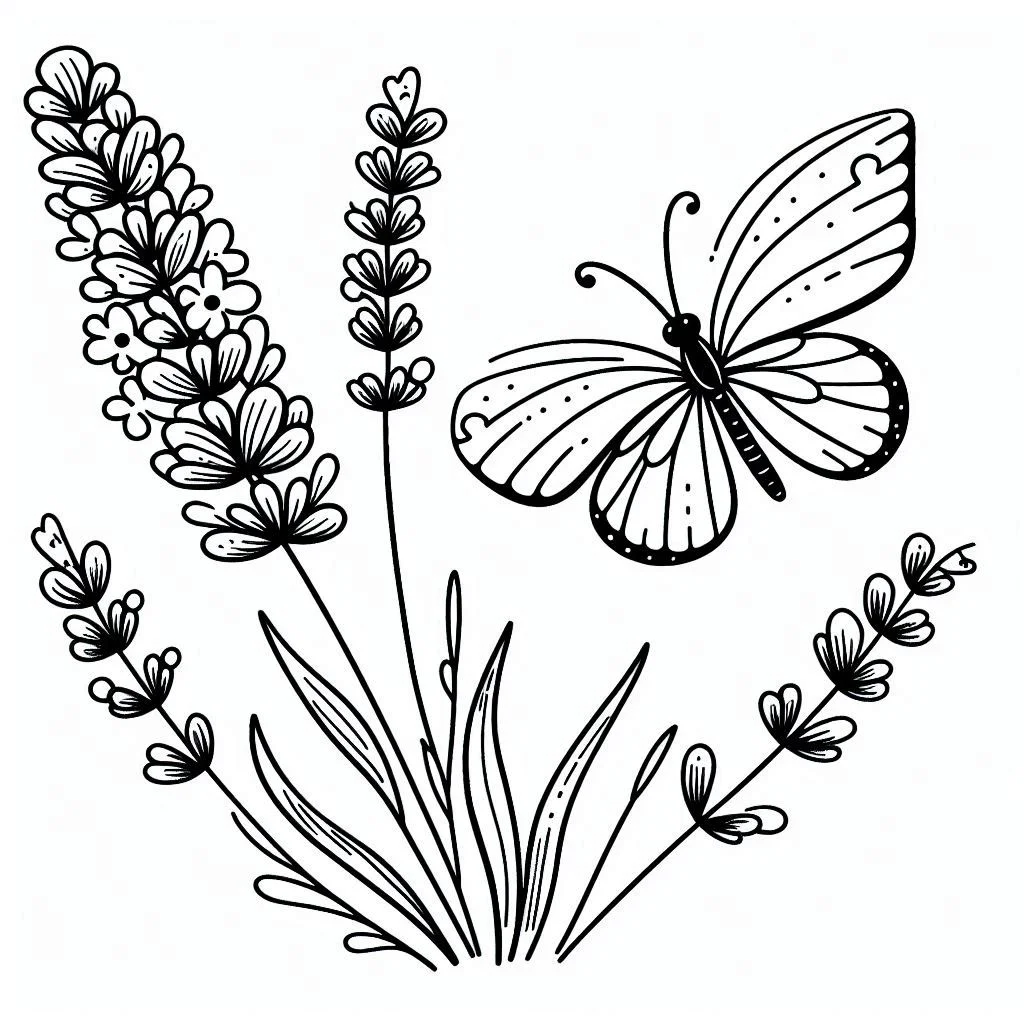 Flores e Borboletas para Colorir 21
