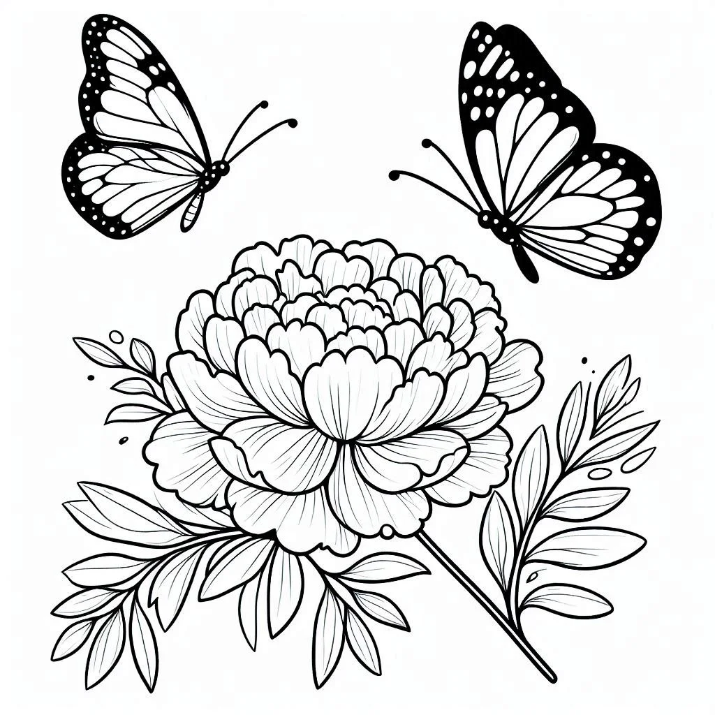 Flores e Borboletas para Colorir 27