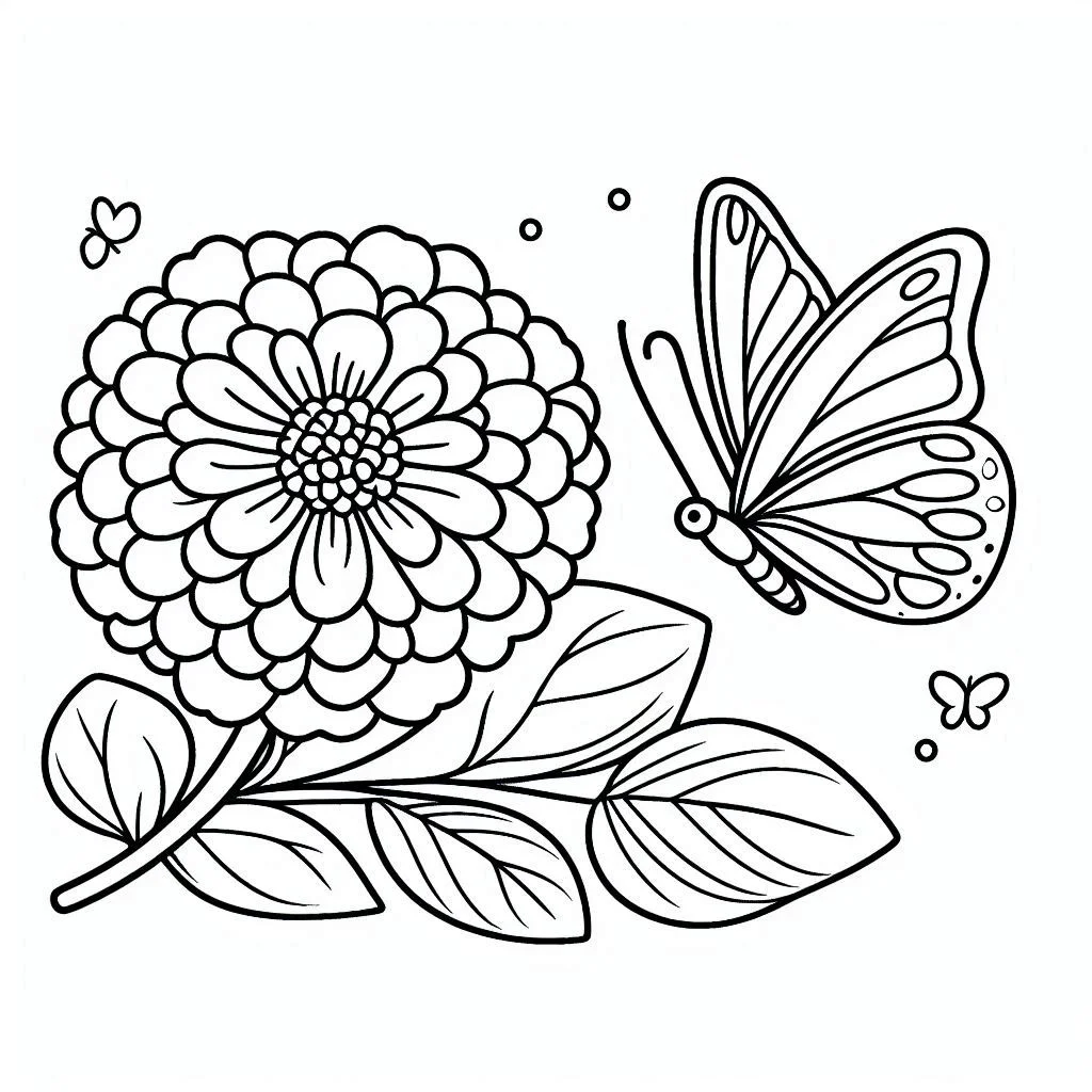 Flores e Borboletas para Colorir 31