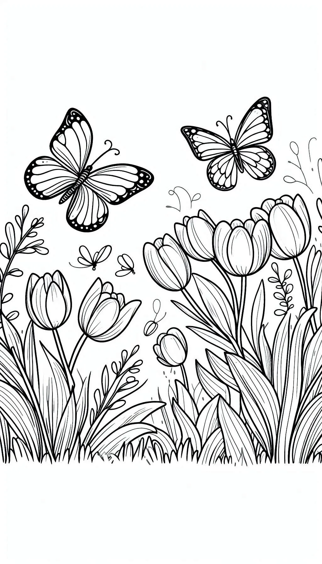 Flores e Borboletas para Colorir 4