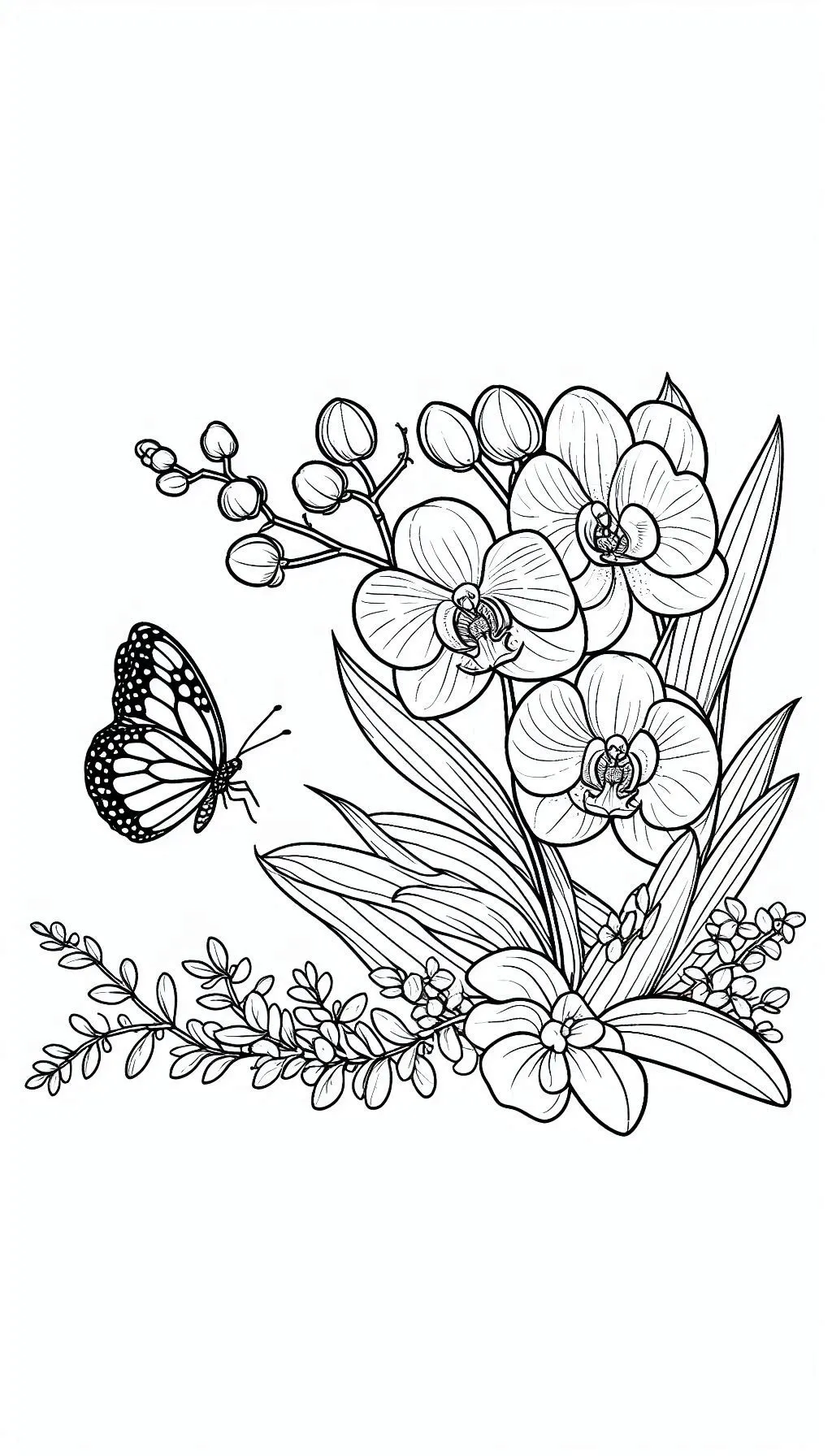 Flores e Borboletas para Colorir 8