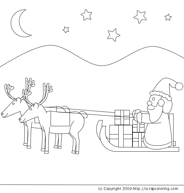 Papai Noel Voador Para Colorir 10