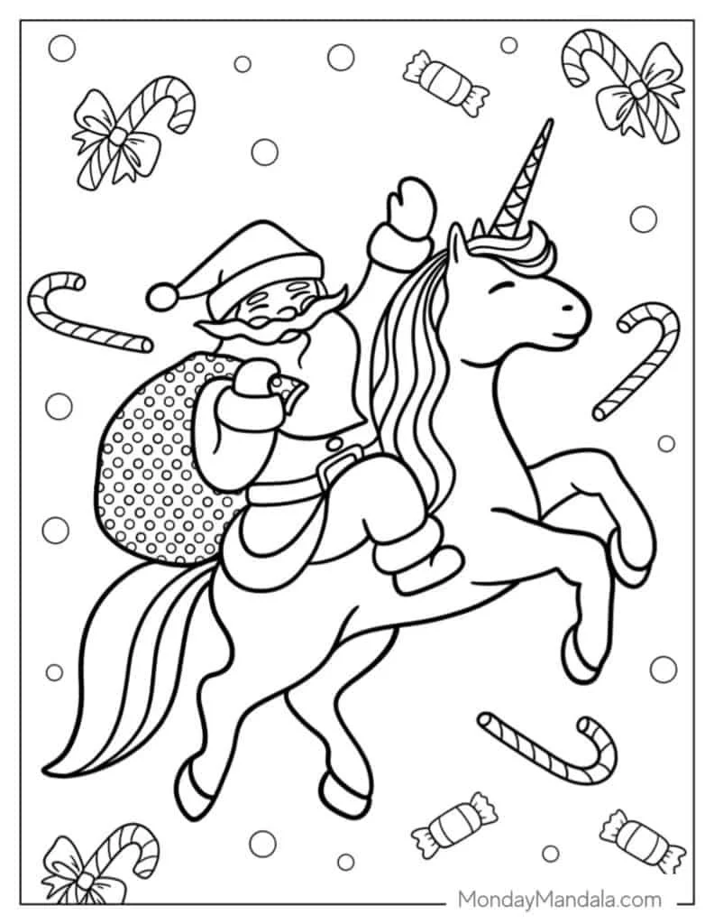 Papai Noel Voador Para Colorir 13